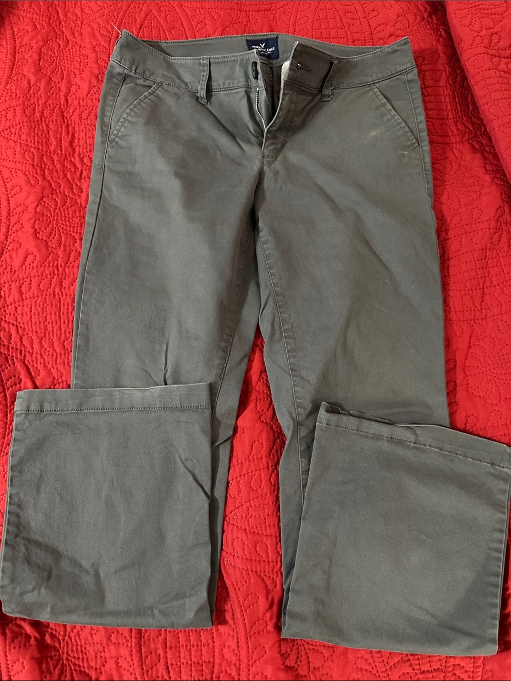 American Eagle kick boot gray pants size 10